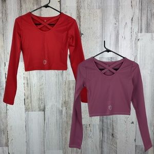 Bundle | Sports Athletic Long Sleeve Crop Tops